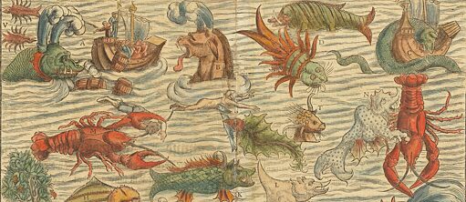 Sebastian Münster, Edition von 1570 der Karte der Meeresungeheuer