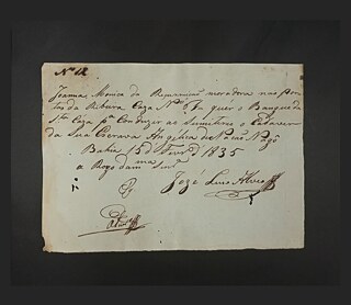 Solicitação do Banguê, 15 de fevereiro de 1835, Santa Casa da Bahia.