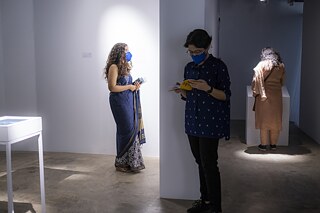 Visitors at the exhibition that took place at DrikPath Bhaban along with a gender worksop, an artist talk, poetry recitals, a musical performance, and various conversations, from 6-8 March 2022. Photographed by Snighdha Sultana