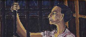 Self-portrait of Inji Aflatoun in prison, 1961. 
