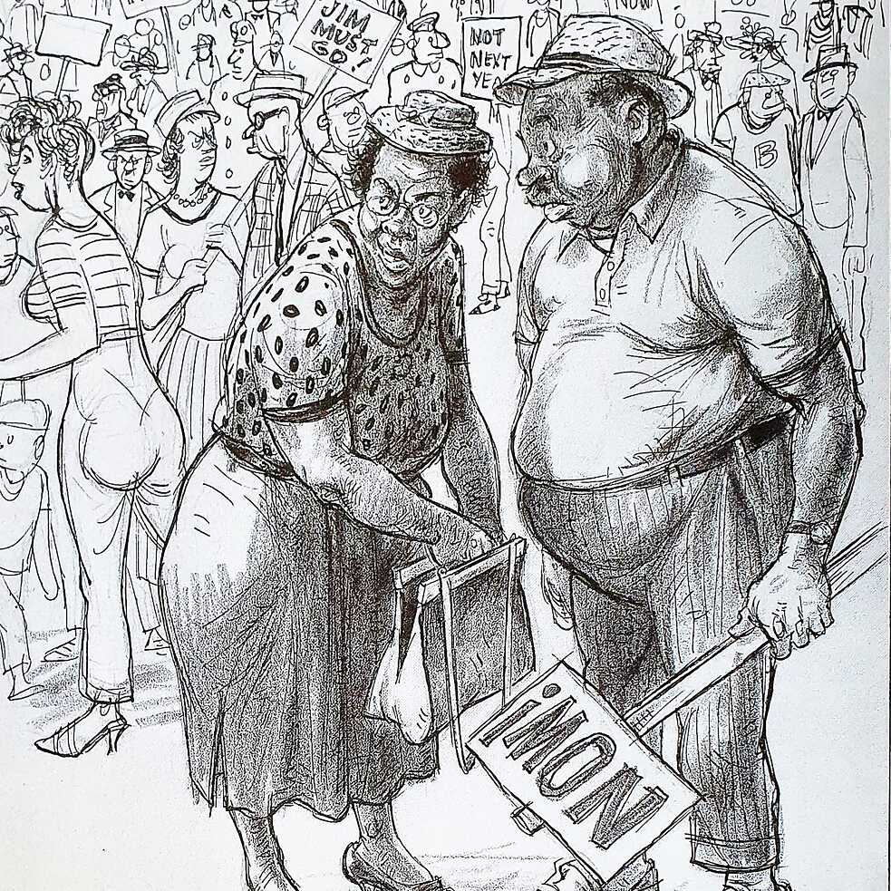 An illustration from “Dark Laughter” by Oliver Harrington
