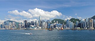 Blick auf den Victoria Harbour aus dem Fester des Goethe-Instituts Hongkong