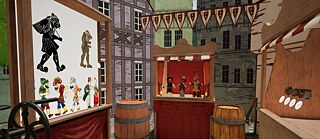 Puppentheater auf einer Bühne