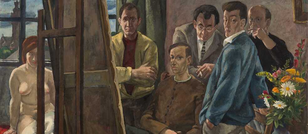 Harry Blume: Gruppenporträt Leipziger Künstler I, 1961, Ausschnitt (Museum der bildenden Künste Leipzig)