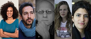 Gauche à droite: Rim Majdi, Mohamed Siam, Talal Al Muhanna, Asma Chiboub, Amel Guellaty 