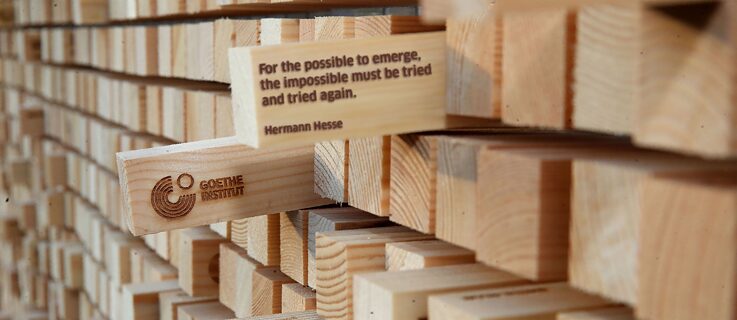 wooden blocks forming a wall