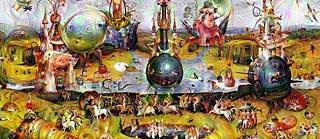 Deep Dream Image (Detail) of Hieronymus Bosch’s “The Garden of Earthly Delights” (Cropped)