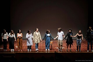 Die Gruppe "Die Grüneration" der Escola Secundária Dr. Joaquim Gomes Ferreira Alves, Vila Nova de Gaia, präsentierte "Die Umwelt-Revolution"