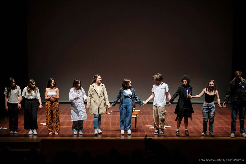 Die Gruppe "Die Grüneration" der Escola Secundária Dr. Joaquim Gomes Ferreira Alves, Vila Nova de Gaia, präsentierte "Die Umwelt-Revolution"