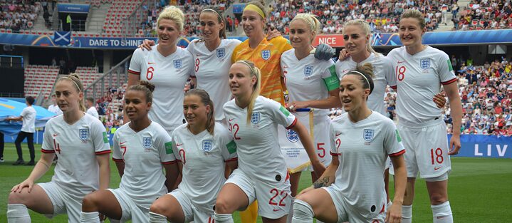 Frauenfußball – Nizza, Frankreich – 9. Juni 2019: Englands Kader für das Spiel England gegen Schottland, FIFA Frauen-Weltmeisterschaft