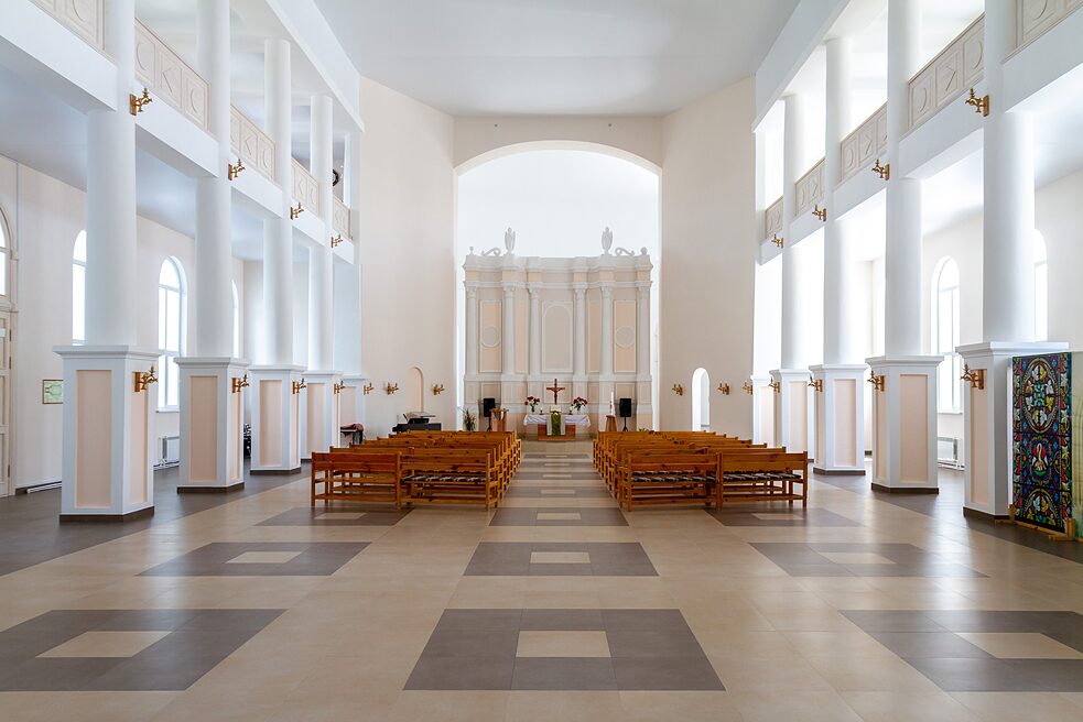 Marx. Evangelisch-lutherische Kirche. Saal