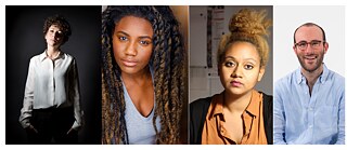 Salzmann, Roach,  Ajnwojner, BenAharon © Salzmann © Esra Rotthoff/Suhrkamp Verlag; Ireon Roach ©private; Rebecca Ajnwojner © Lutz Knospe ; Ben_Aharon © Anna Olivella Salzmann, Roach,  Ajnwojner, BenAharon