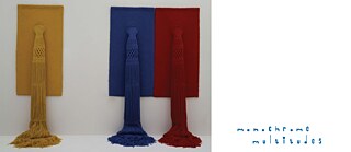 Claire Zeisler, Triptych, 1967, Knotted and tied dyed wool. Smart Museum of Art, The University of Chicago