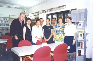 Patsy Ng's 20th anniversary as employee of Goethe-Institut Malaysia (from left to right) Gerhard Engelking, Patsy Ng, Doris Chin-Mundt, Sunny Koh, June Ho,  Shahril, Katarina Rönsch, Doris Charles.