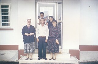 Goethe-Institut staff in the 80s: Sunny & Agnes (top); Lia, Sufar & Patsy (bottom)