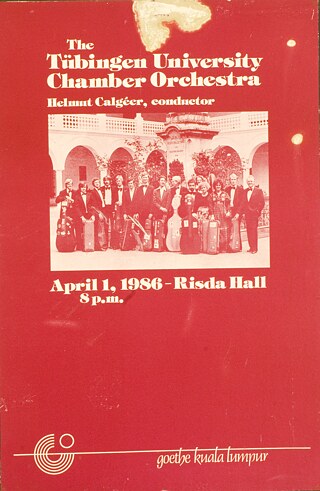 The concert by the Tübingen University Chamber Orchestra, conducted by Helmut Calgéer, was one of the many musical events organized by the Goethe-Institut in 1986 and well receivedby the Malaysian public.