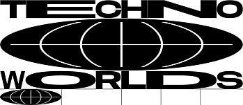 Techno Worlds black on white