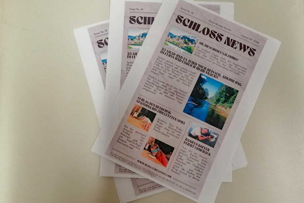 Jugendzeitung mit dem Titel „Schloss News“