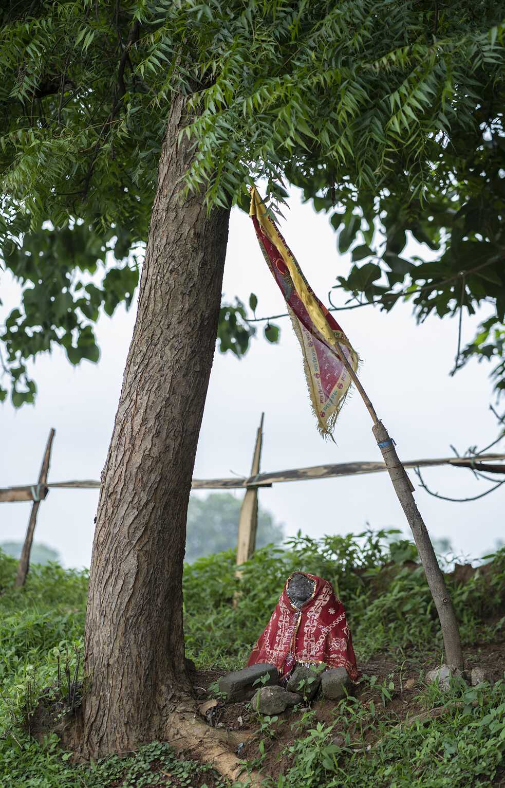 Denied entry into temples, the Ramnamis discovered their own way of connecting with the Almighty. They set up shrines in nature, made out of rocks - symbolising their deities. The shrine of Hanuman, located right outside their home, is worshipped by them to this very day.