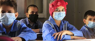 Students of Grade Two at Al Akhaa elementary school in Beirut suburbs