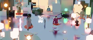 Metaverse-Avatare in ihrer virtuellen Welt.