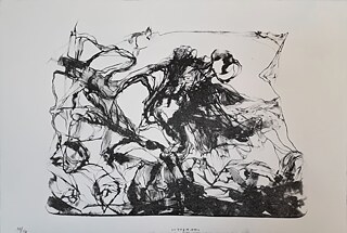 Lithografie „Linien II“  von Marije Jenssen.