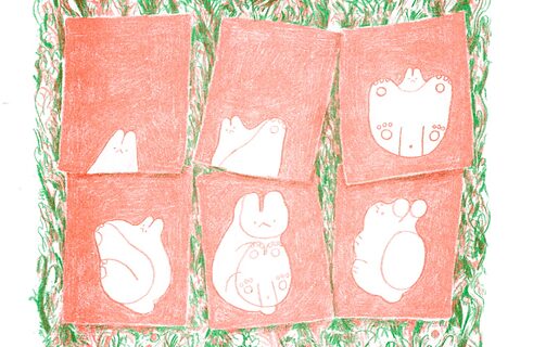 Die Kopien mit dem auf dem Kopierer sitzenden Hasen darauf sind zu sehen.