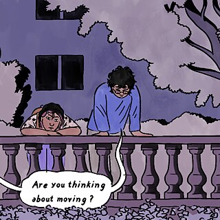 Detail from a comic: two figures discussing &copy; © Patu Comic detail by Patu