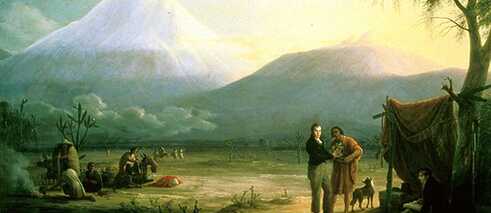 Alexander von Humboldt und Aimé Bonpland am Fuß des Vulkans Chimborazo