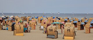 Der Strand von Travemünde mit den typischen Strandkörben
