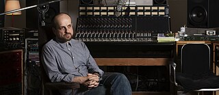 Man sitting in a music studio