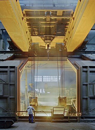 BGH Freital Edelstahl. Lichtbogenofen, Stahlerzeugung.