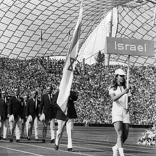 Israelisches Team Einzug Olympiastadion 1972