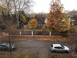 "Aus meinem Fenster sehe ich die Straße, auf der Autos fahren. Ein Nachbarhaus sehe ich vor meine Hause. Ich wohne hier, seit meinem Geburt. Ich lebe im 4. Bezirk von Budapest. Im November ist das Wetter kalt und es ist bewölkt."