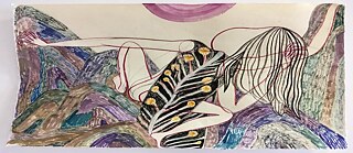 Emma Talbot, ‘Climbing out of rocks’, 2018 Watercolour, Gouache and Acrylic on Khadi paper 30cmx42cm