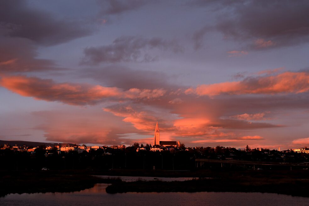 Red and pink wide sky