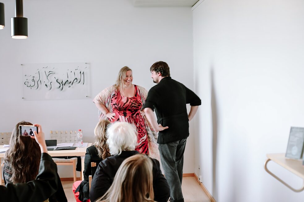 Curator Thomas Schaupp and t the Goethe Morph* Iceland event 'The Lost Icelandic Folk Dance', curator Thomas Schaupp and Berglind Ágústsdóttir re-enacted a lost dance.