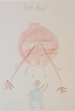 I watched this item in a movie which was completely an imaginary movie and all of the things which were there in that movie were as strange as this! So I drew this. 