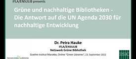 Folie über den Vortrag