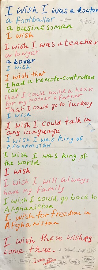 This collective poem is written by the entire group of children. They wish for the things they want and what they want to become and share their feelings through these lines!