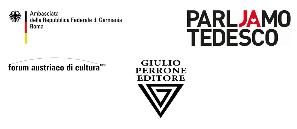 Partnerlogos DeutscheBotschaft - Parljamo - Forum austriaco di Cultura Roma - Giulio Perrone Editore