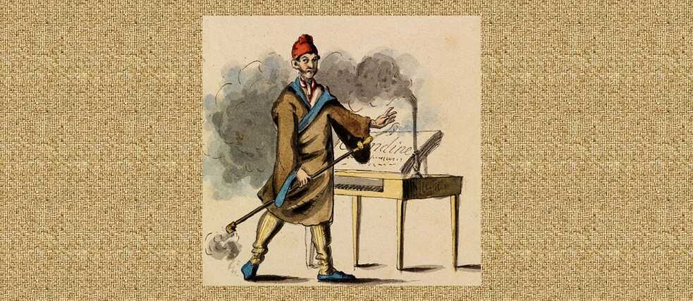 Der Kapellmeister Johannes Kreisler als Selbstbildnis von E. T. A. Hoffmann gezeichnet. 