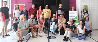 Die Teilnehmer*innen an der PASCH-Schulung „Talk ohne Grenzen“ am Goethe-Institut Lissabon 