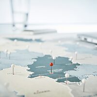 Detailaufnahme einer Deutschlandkarte