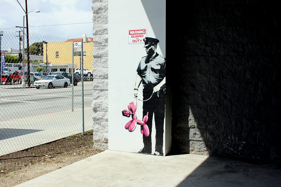 Schablonenarbeit von Banksy 