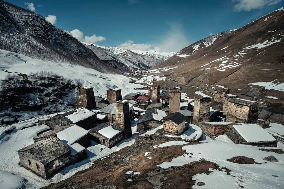 The west Georgian town of Ushguli
