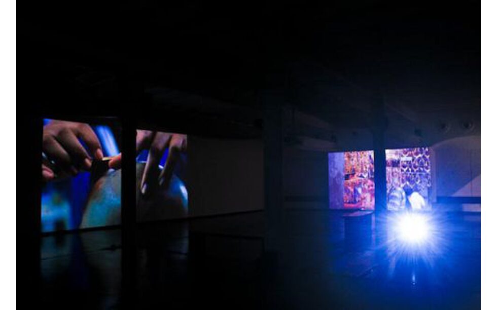 An image of the visual art at his exhibition 