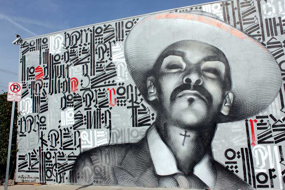 Wandarbeit Kollaboration von El Mac und Retna 