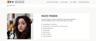 Mein Weg nach Deutschland – Screenshot Hilfe finden