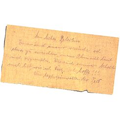 Elsa Holzer asked an officer to give her husband Rudi a sandwich while he was detained on Rosenstrasse. Inside the sandwich, she had hidden a note: “Dear Rudi, All the best. I love you forever. Yours, Elsa.”